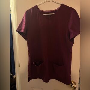 heartsoul 20710 Break On Through 
3-Pocket Pitter-Pat V-Neck Scrub Top Wine L